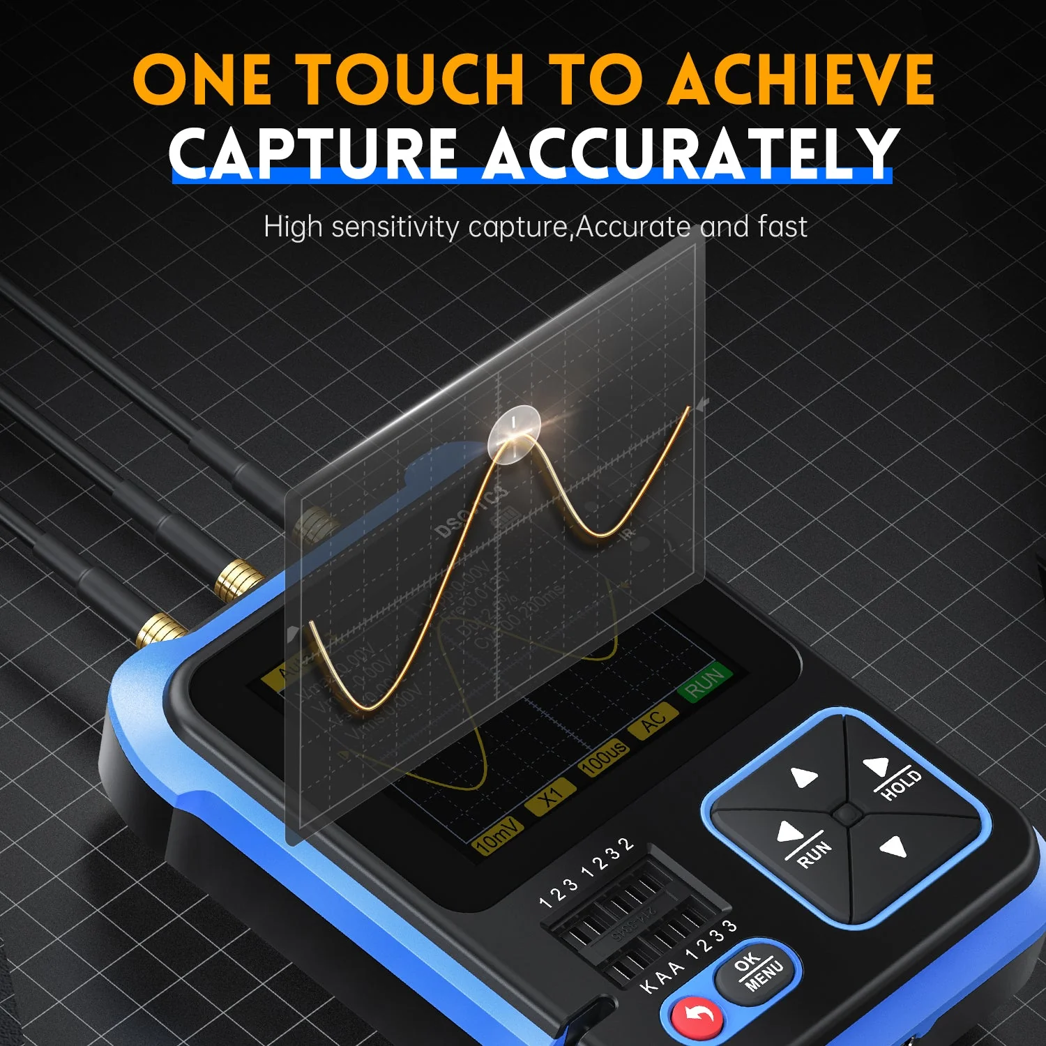 FNIRSI® DSO-TC3 3-IN-1 Handheld 500KHz 10MS/s Digital Oscilloscopes Signal Generator Transistor Tester - Image 6