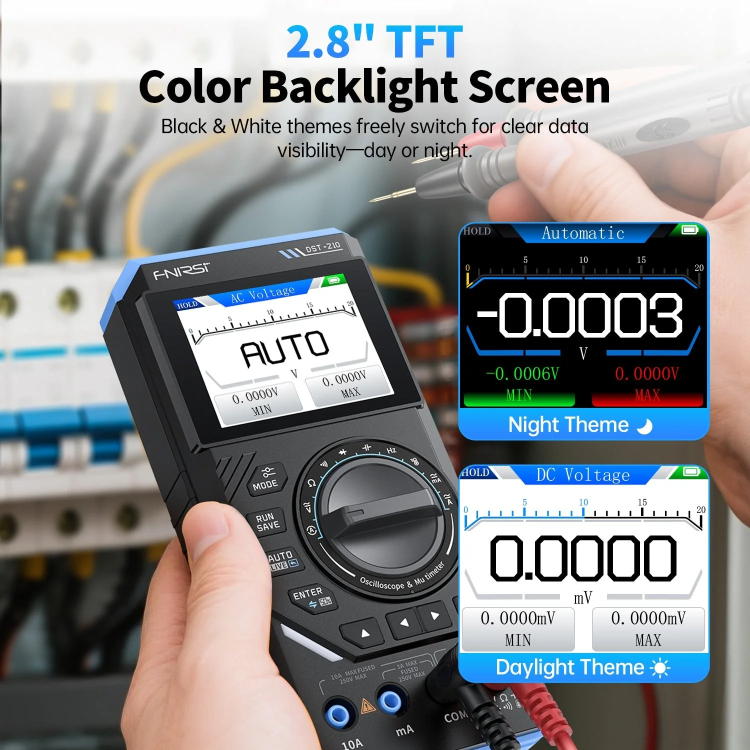 FNIRSI® DST-210 / DST-201 Handheld 3-IN-1 Multimeter Oscilloscope Signal Generator - Image 6