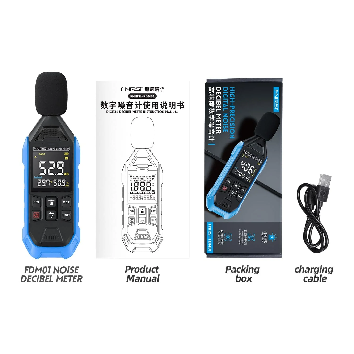 FNIRSI® FDM01 High-precision Digital Noise Decibel Meter - Image 10