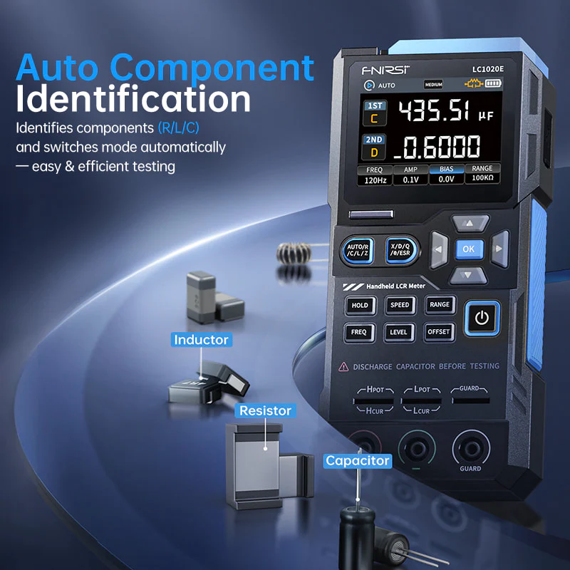 FNIRSI® LC1020E High Precision Handheld Digital Bridge LCR ESR Tester - Image 3