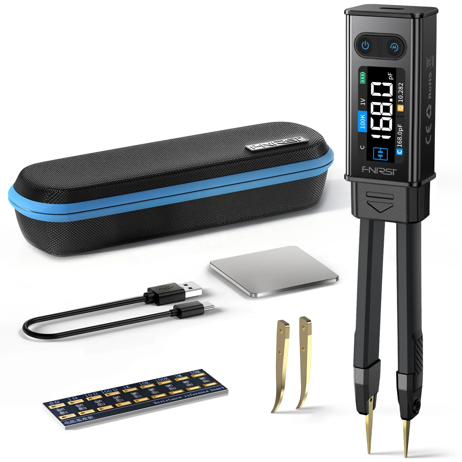 FNIRSI® LCR-ST2 100K LCR ESR Meter 2-in-1 Digital Tweezers Bridge - Image 11