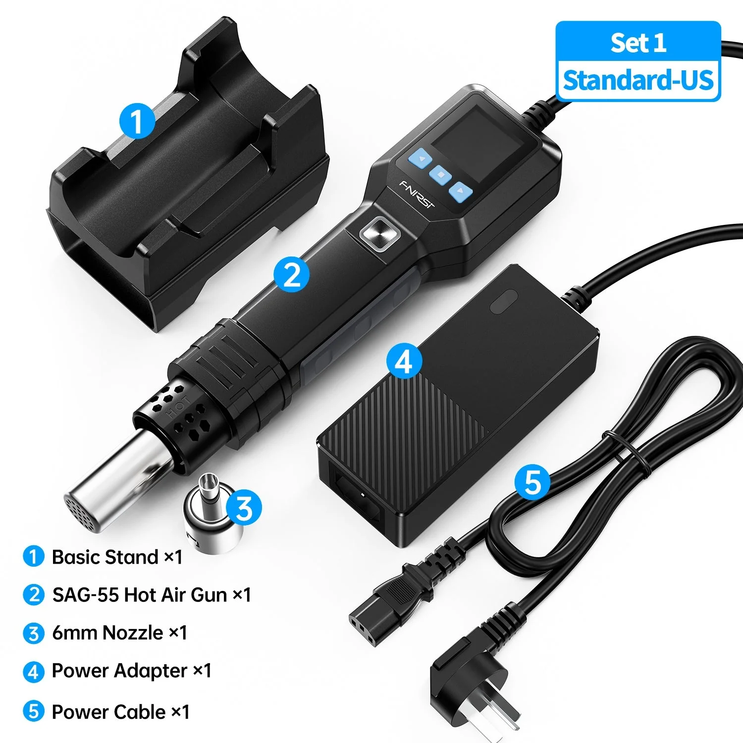 FNIRSI® SAG-55 Intelligent 550W Hot Air Gun - Image 8